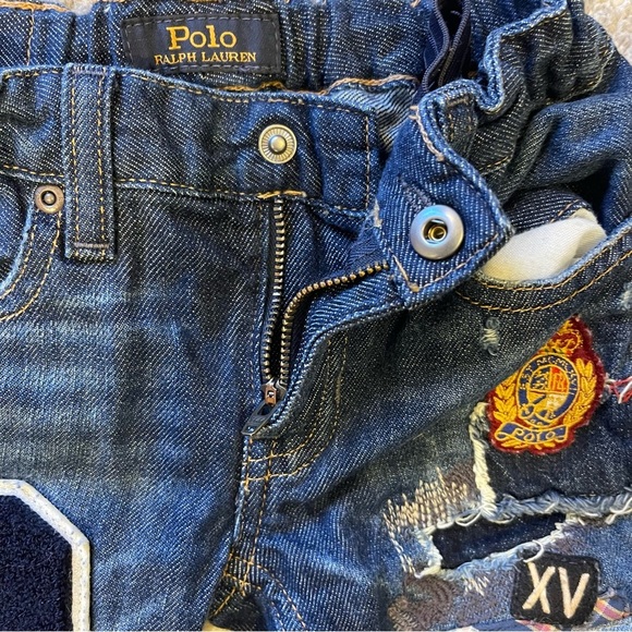 Polo Ralph Lauren Astor Slim Boyfriend 4T Girls Toddler Jeans With Patches - Picture 8 of 15